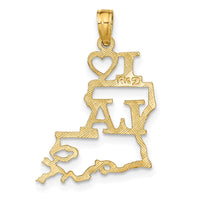 10K Solid Louisiana State Pendant-10D1165