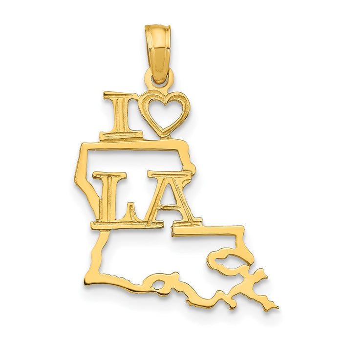 10K Solid Louisiana State Pendant-10D1165