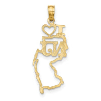 10K Solid New Jersey State Pendant-10D1178