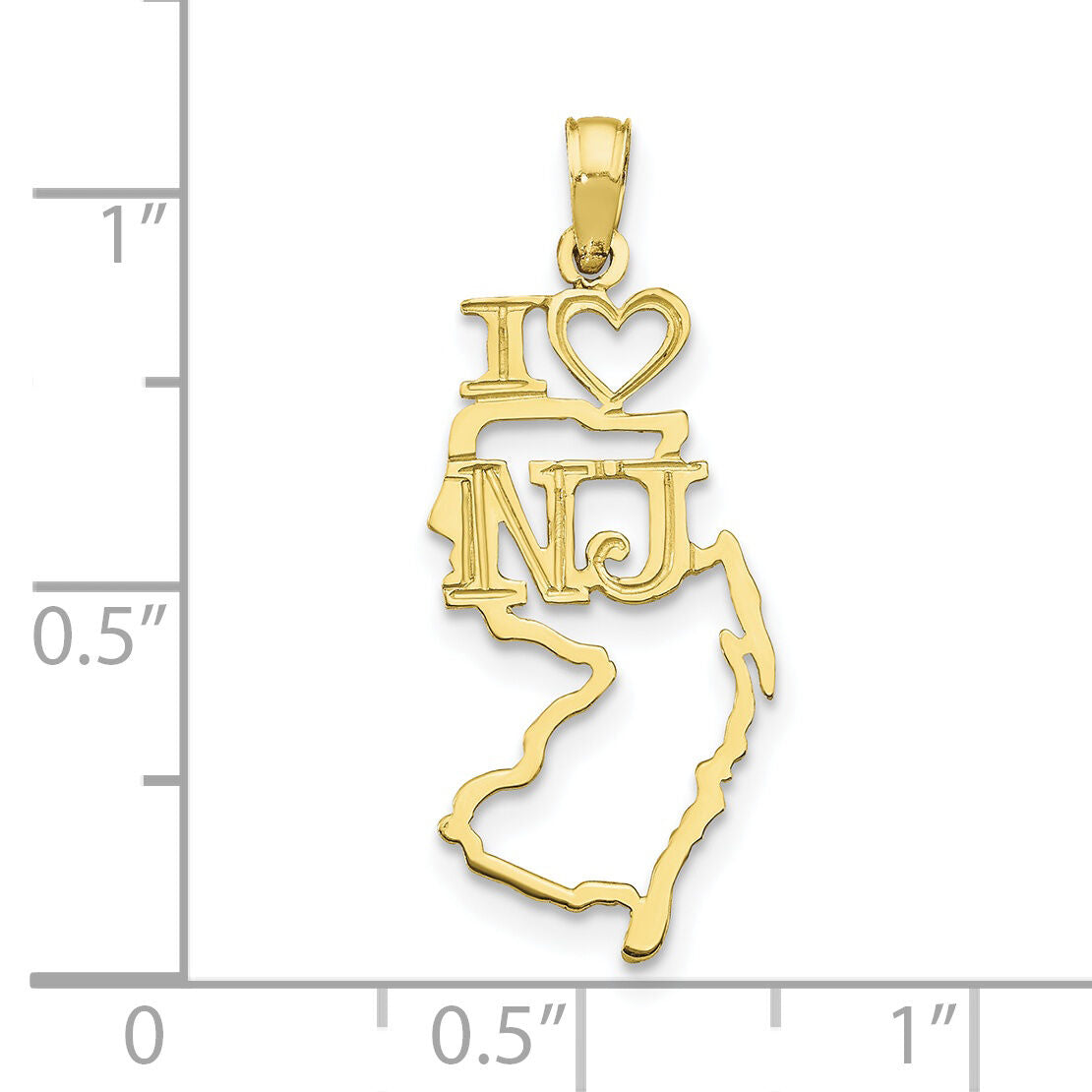 10K Solid New Jersey State Pendant-10D1178
