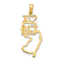 10K Solid New Jersey State Pendant-10D1178