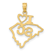 10K Solid South Carolina State Pendant-10D1187