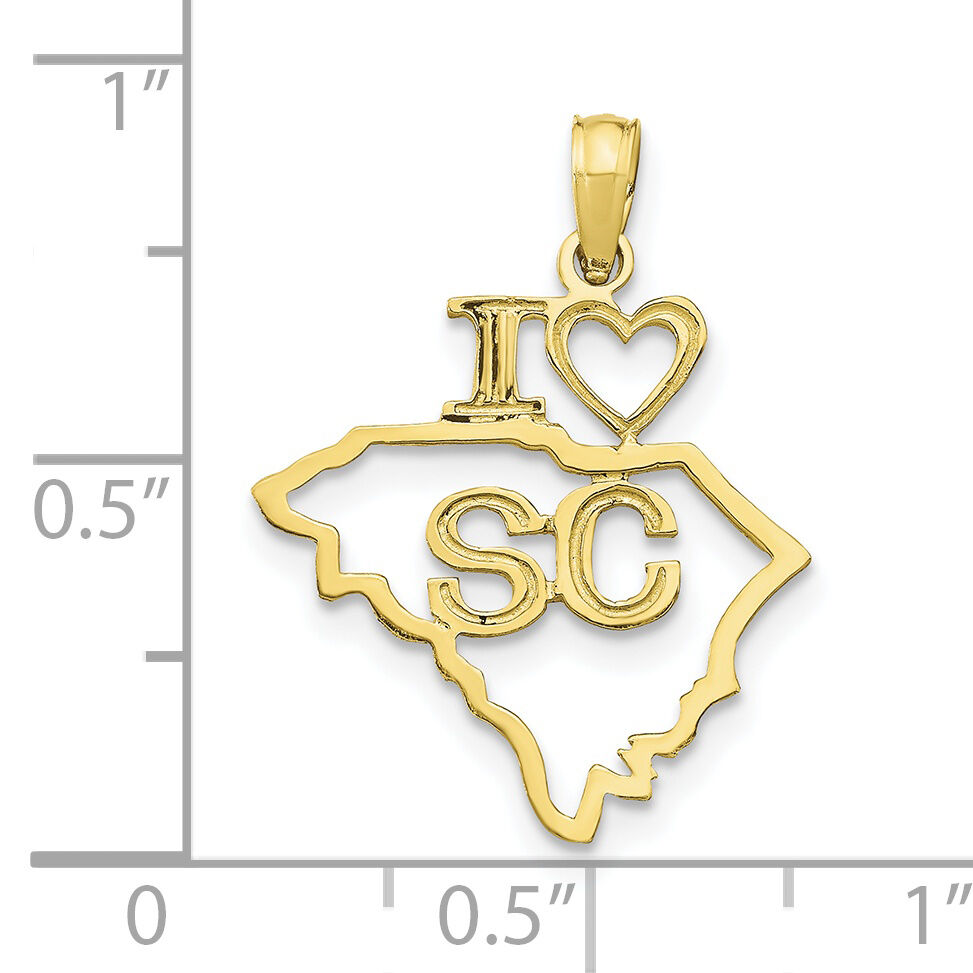 10K Solid South Carolina State Pendant-10D1187