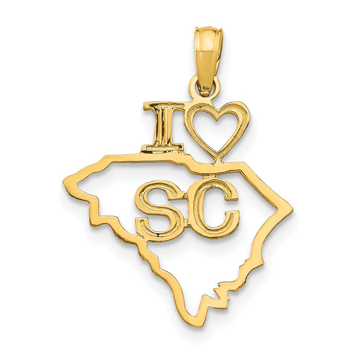 10K Solid South Carolina State Pendant-10D1187