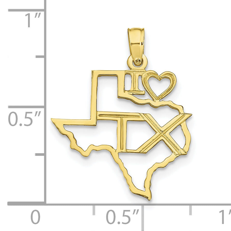 10K Solid Texas State Pendant-10D1190
