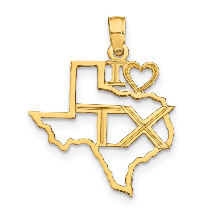 10K Solid Texas State Pendant-10D1190