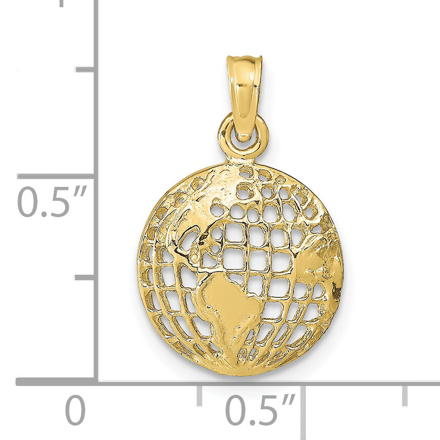 10k Polished Globe Pendant-10D1208