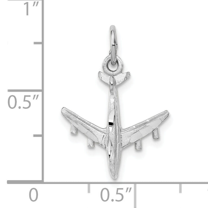 10k White Gold 3-D Airplane Charm-10D1228