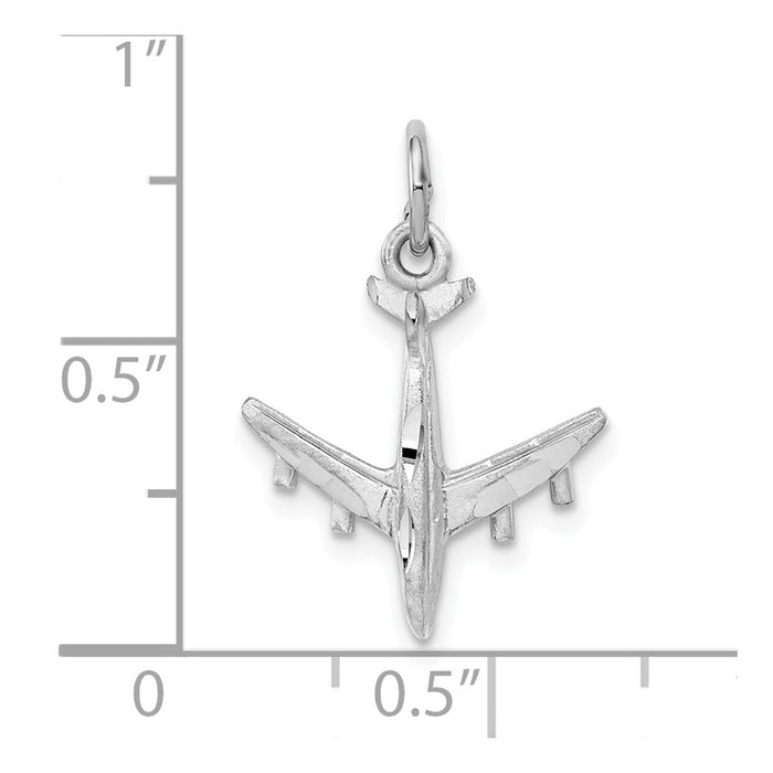 10k White Gold 3-D Airplane Charm-10D1228