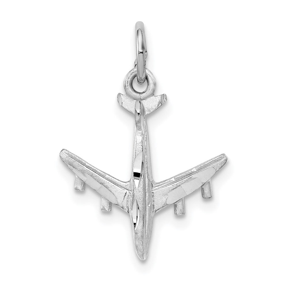10k White Gold 3-D Airplane Charm-10D1228