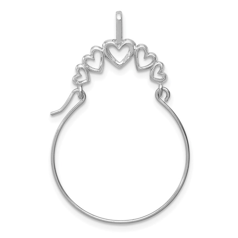 10k White Gold Polished 5-Heart Charm Holder-10D1311W