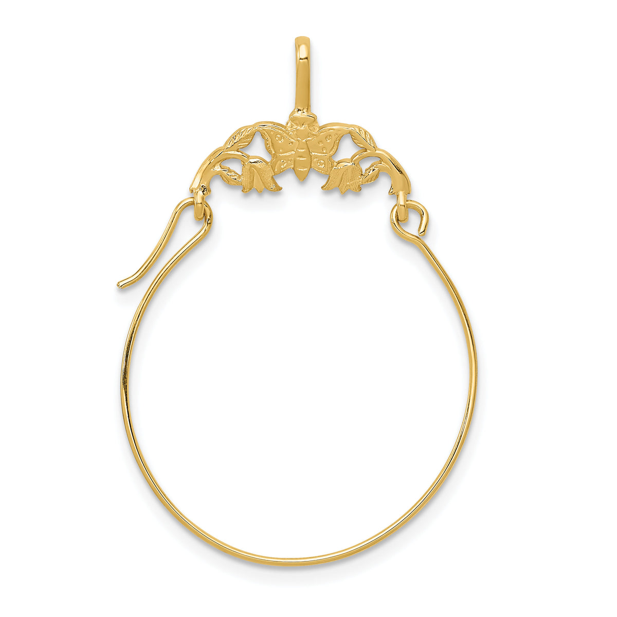 10k Polished Butterflies Charm Holder-10D1313