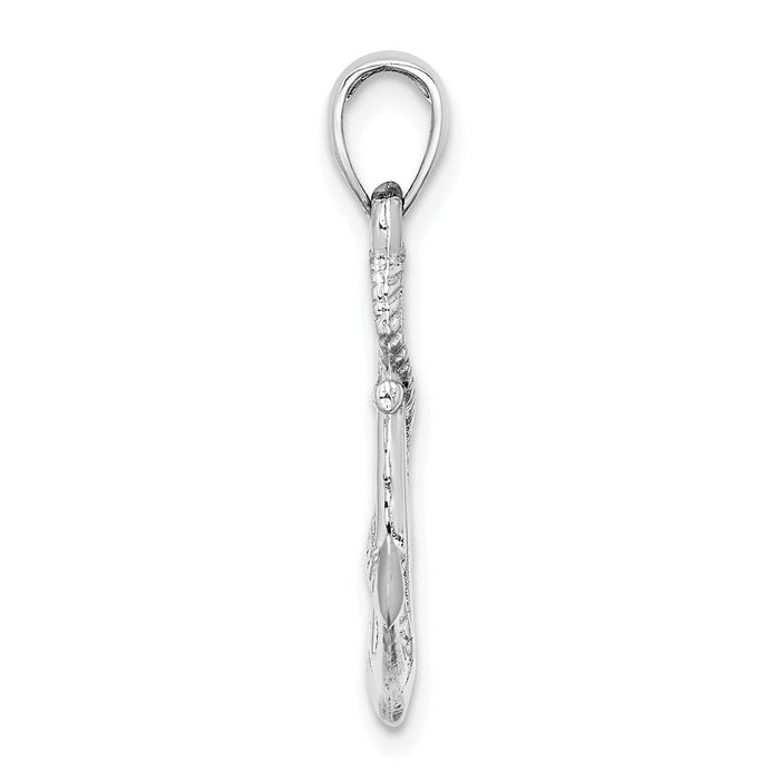 10K White Gold Solid Polished 3-D Anchor Pendant-10D1360W