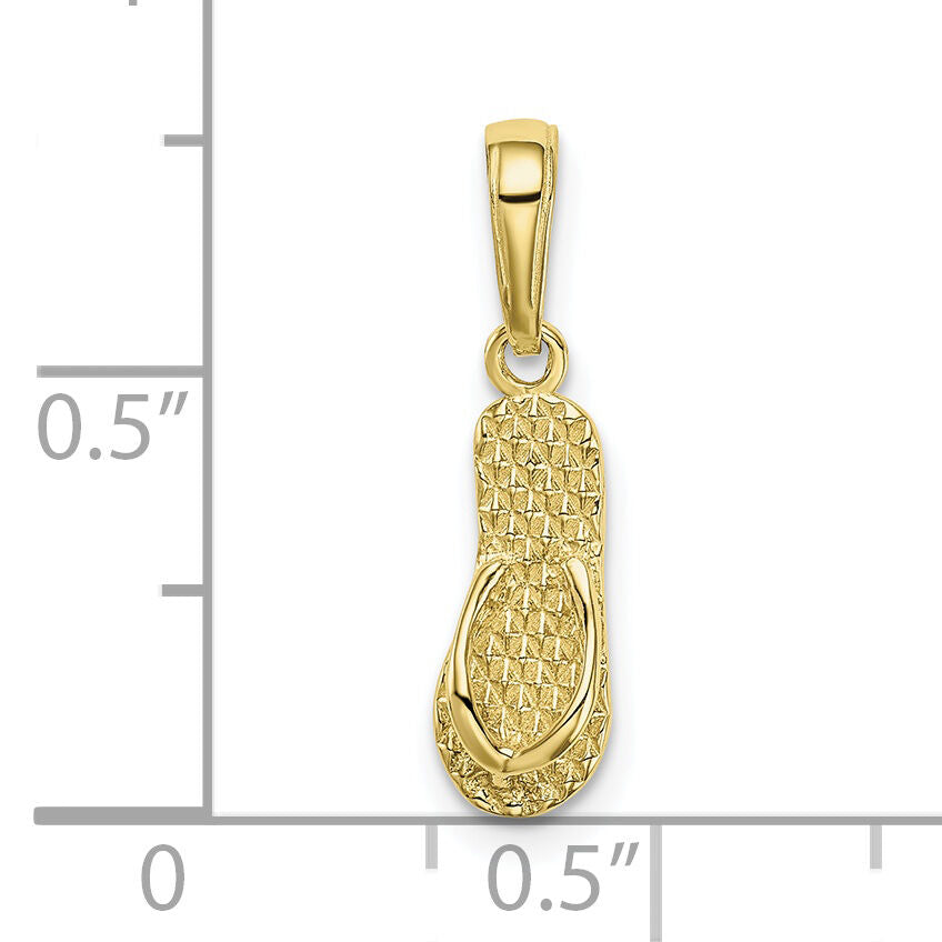 10K 3-D Hawaii Flip-Flop Pendant-10D1366