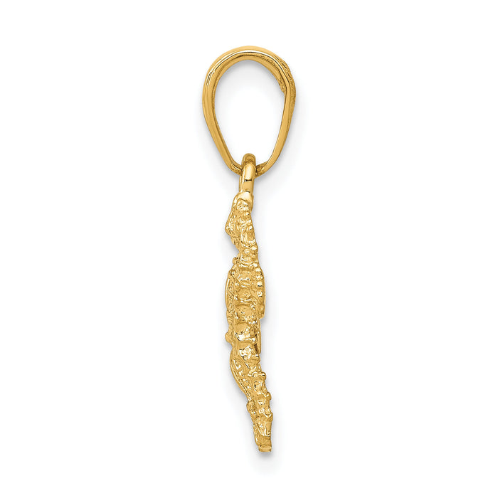 10K Seahorse and Starfish Pendant-10D1394