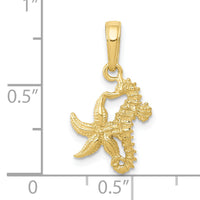 10K Seahorse and Starfish Pendant-10D1394