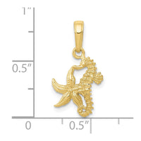 10K Seahorse and Starfish Pendant-10D1394