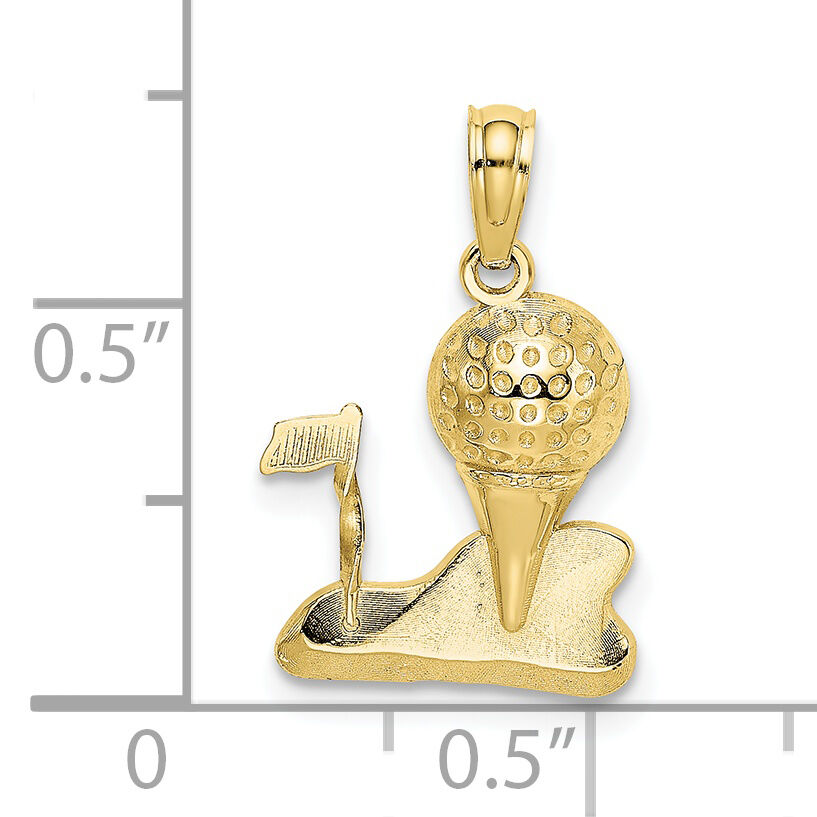10k Solid Polished Golfing Charm-10D1435