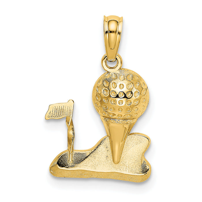 10k Solid Polished Golfing Charm-10D1435