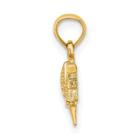 10K Solid Polished GOLF Pendant-10D1436