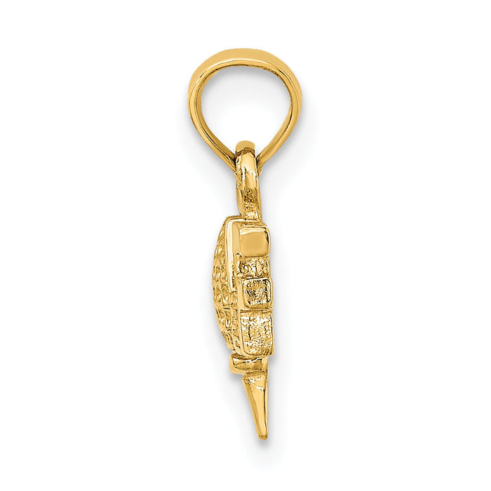 10K Solid Polished GOLF Pendant-10D1436