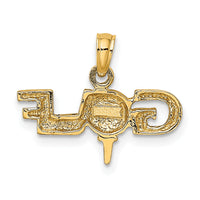 10K Solid Polished GOLF Pendant-10D1436