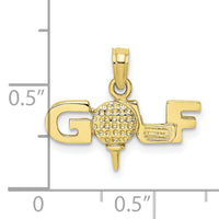 10K Solid Polished GOLF Pendant-10D1436