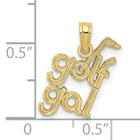 10K Solid Polished GOLF GAL Charm-10D1437
