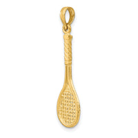 10K Solid Polished 3-D Tennis Racquet Charm-10D1440