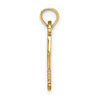10K Solid Polished 3-D Tennis Racquet Charm-10D1441