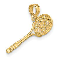 10K Solid Polished 3-D Tennis Racquet Charm-10D1441