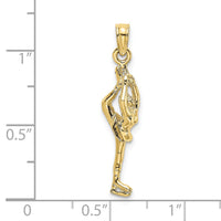 10K Solid Polished 3-D Figure Skater Charm-10D1446