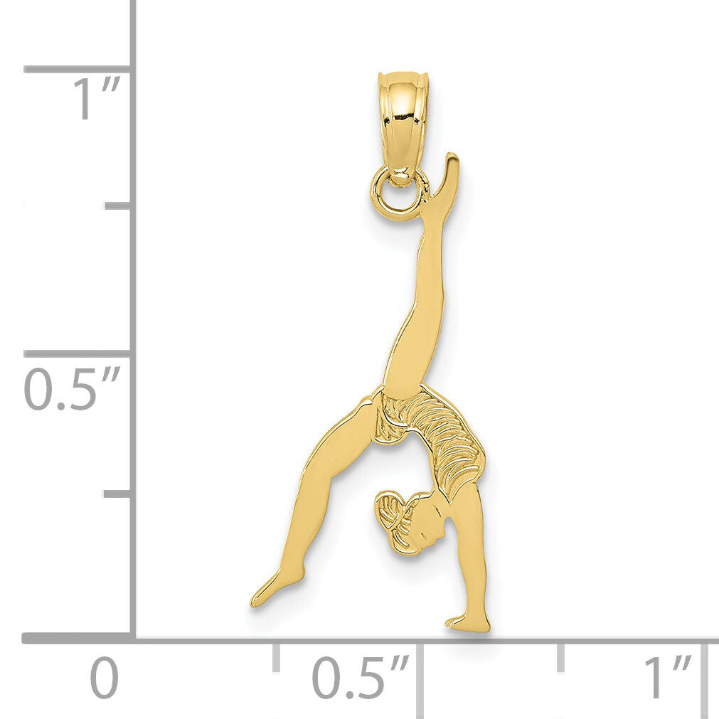 10K Solid Polished Gymnast Pendant-10D1449