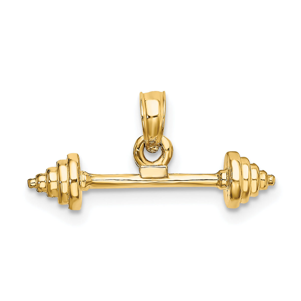 10K Solid Polished 3-D Dumbbell Charm-10D1455