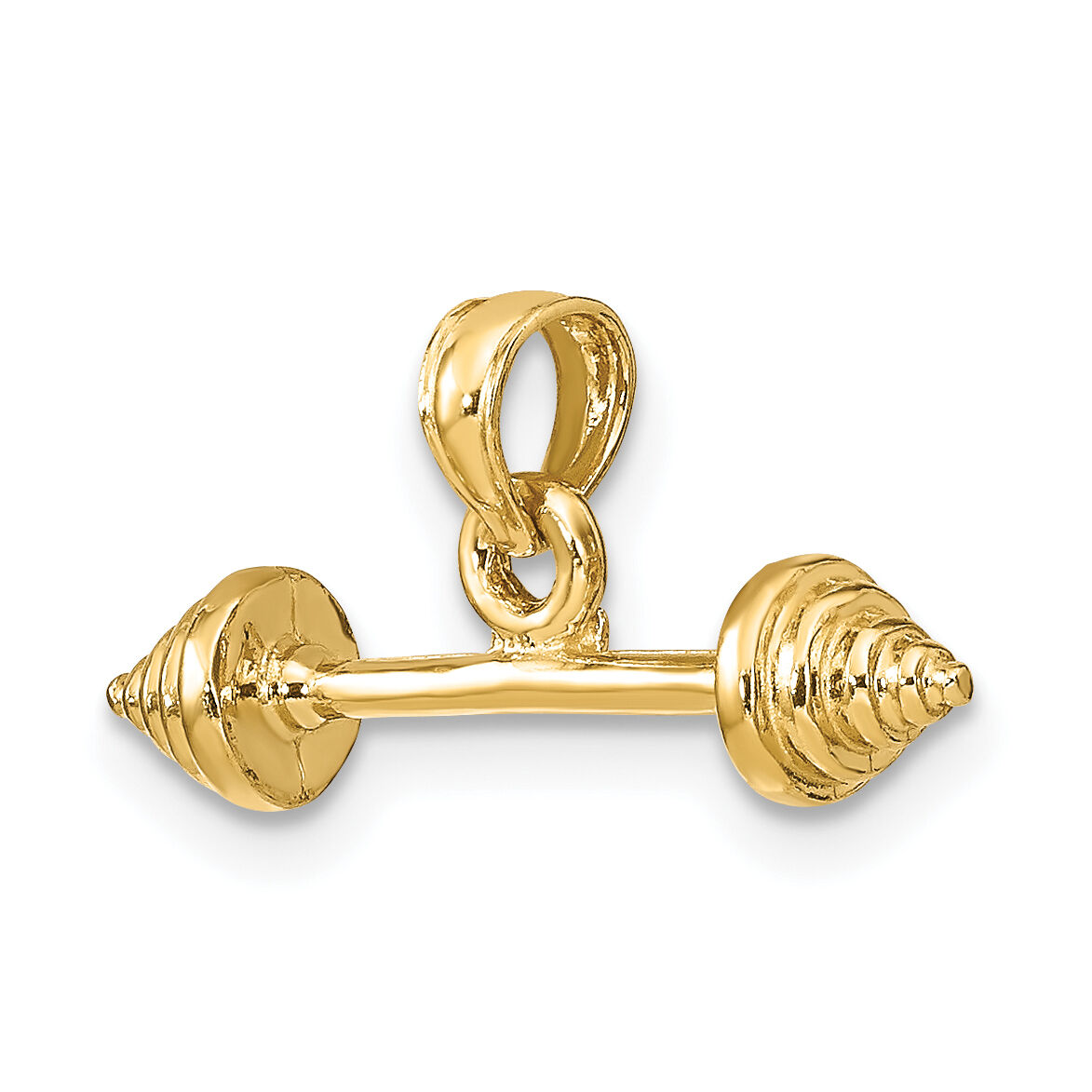 10K Solid Polished 3-D Dumbbell Charm-10D1455