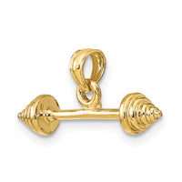 10K Solid Polished 3-D Dumbbell Charm-10D1455