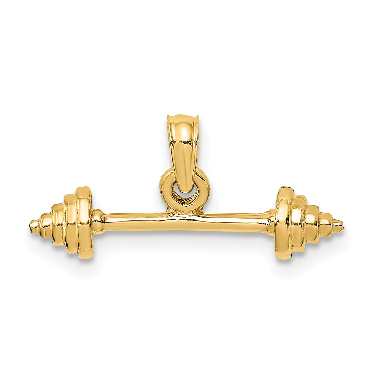 10K Solid Polished 3-D Dumbbell Charm-10D1455