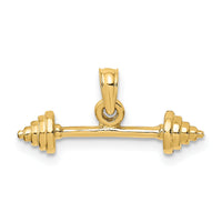 10K Solid Polished 3-D Dumbbell Charm-10D1455