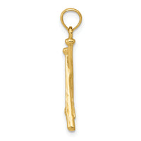 10K Polished Open-Backed Bats and Baseball Pendant-10D1460