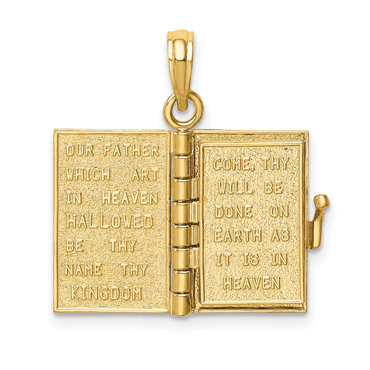 10K  3D Lords Prayer Bible Pendant-10D1504