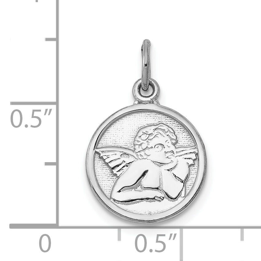 10k White Gold Polished Angel Charm-10D1508