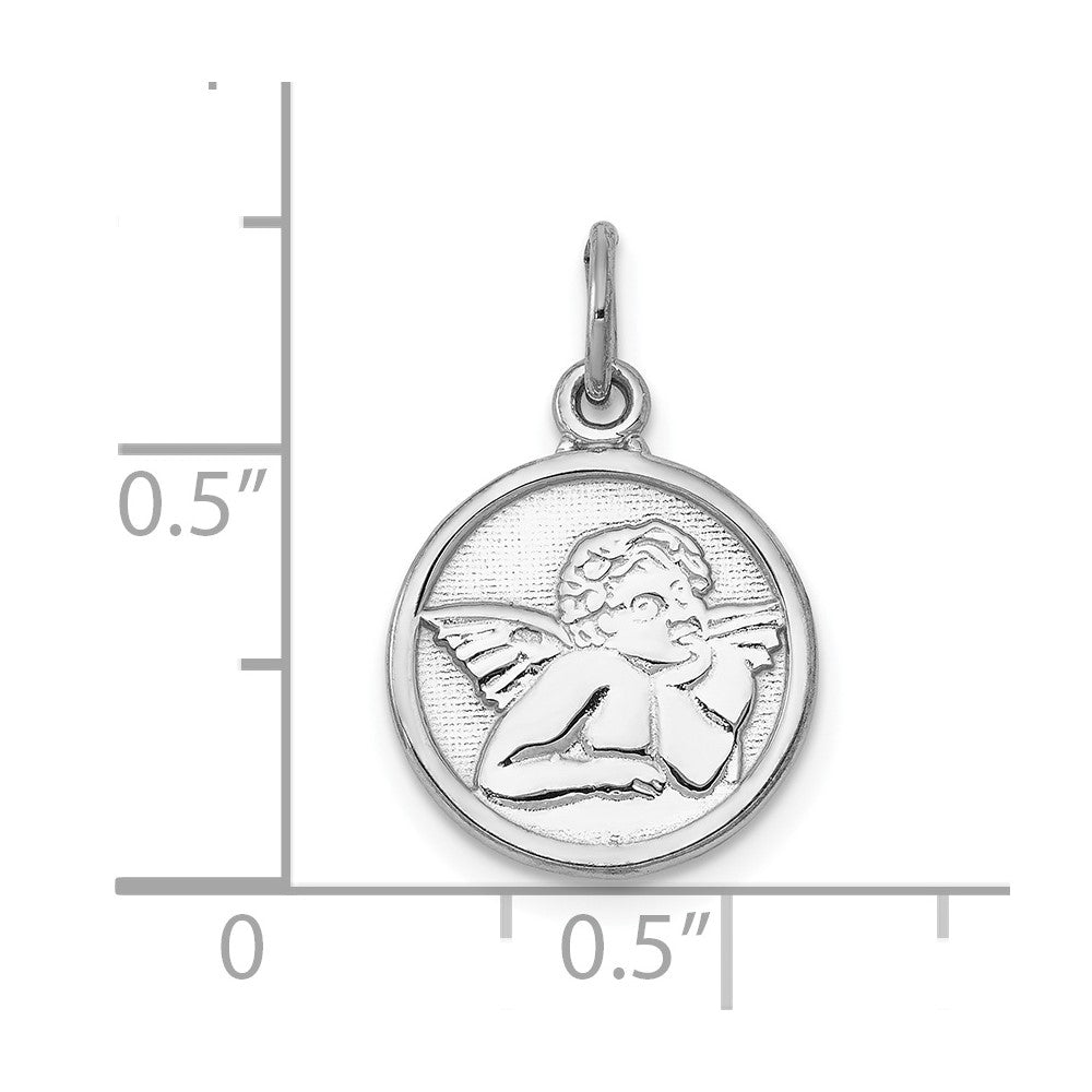 10k White Gold Polished Angel Charm-10D1508