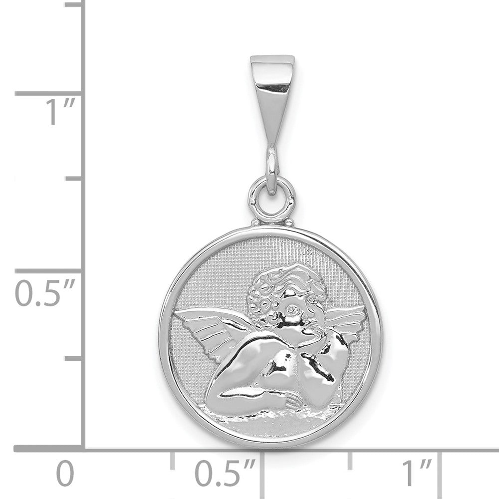 10k White Gold Polished & Satin Angel Pendant-10D1509