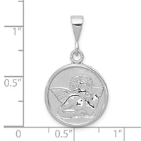 10k White Gold Polished & Satin Angel Pendant-10D1509