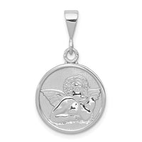 10k White Gold Polished & Satin Angel Pendant-10D1509