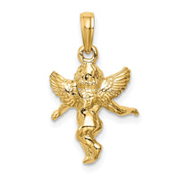 10k  3D Polished Solid Angel Pendant-10D1512