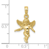 10k  3D Polished Solid Angel Pendant-10D1512