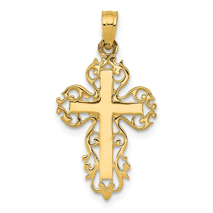 10k Fancy Cross Pendant-10D1533