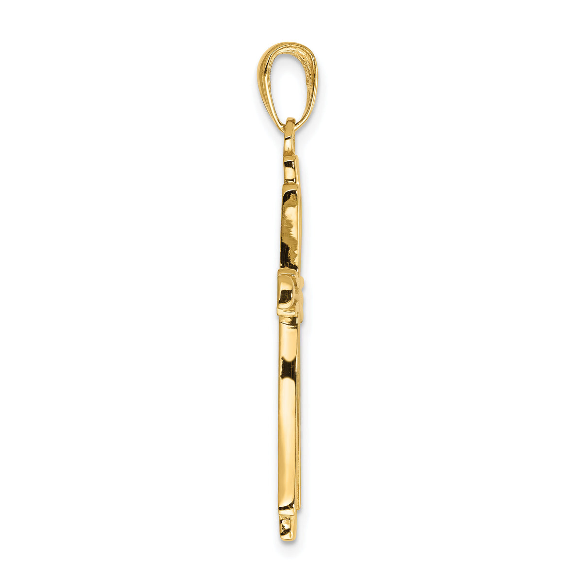 10K Polished Solid Cross Pendant-10D1541