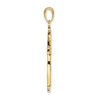 10K Polished Solid Cross Pendant-10D1541